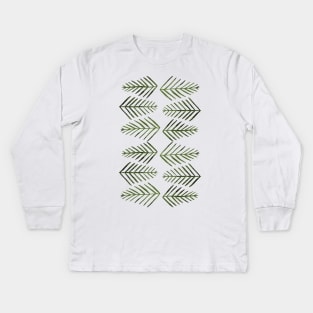 Watercolor pine trees - sap green Kids Long Sleeve T-Shirt